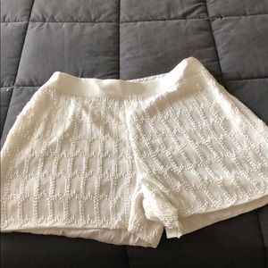 White Sequin Shorts